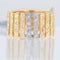 56 Bague jonc vintage française en or jaune et blanc et diamants 58 Facettes A1602