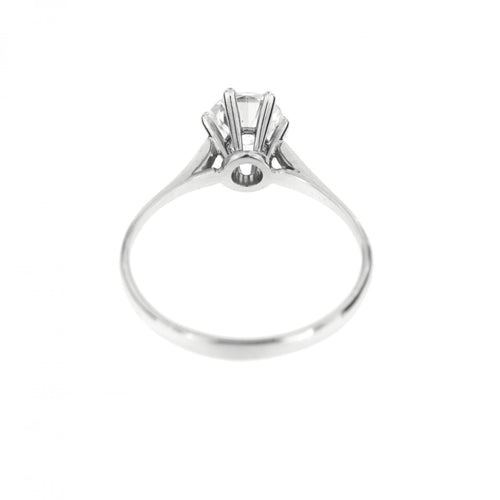 Bague Bague solitaire - diamant taille brillant 0,78 ct en or blanc 18 ct 58 Facettes 19161