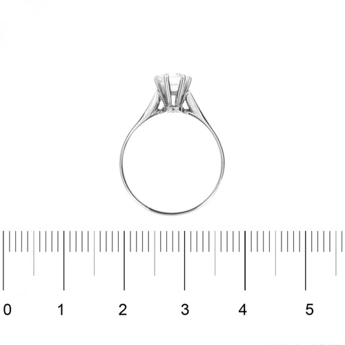 Bague Bague solitaire - diamant taille brillant 0,78 ct en or blanc 18 ct 58 Facettes 19161