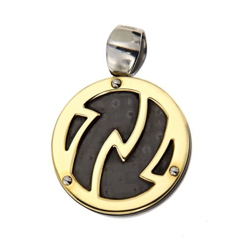 Pendentif Chimento - Pendentif rond à motif géométrique en or jaune 18 ct 58 Facettes 18785