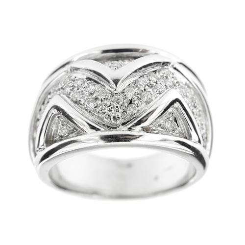 Bague 53 Bague jonc en or blanc 18 carats avec diamants 58 Facettes 6738