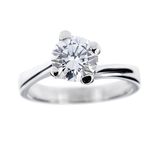 Bague 57 Bague solitaire - Diamant 1,20 ct en or blanc 18 ct 58 Facettes 12503