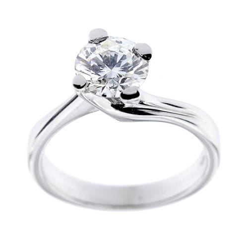 Bague 57 Bague solitaire - Diamant 1,20 ct en or blanc 18 ct 58 Facettes 12503
