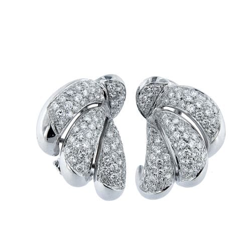 Boucles d'oreilles Boucles d’oreilles puces à diamants en or blanc 750 58 Facettes 12950
