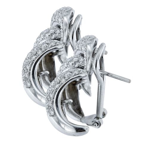 Boucles d'oreilles Boucles d’oreilles puces à diamants en or blanc 750 58 Facettes 12950