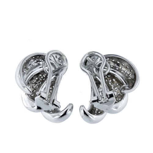 Boucles d'oreilles Boucles d’oreilles puces à diamants en or blanc 750 58 Facettes 12950