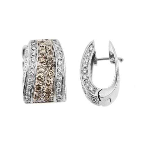 Boucles d'oreilles Boucles d’oreilles à lobe en or blanc 18 ct avec diamants 58 Facettes 13036