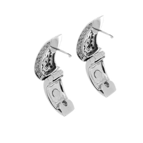 Boucles d'oreilles Boucles d’oreilles à lobe en or blanc 18 ct avec diamants 58 Facettes 13036