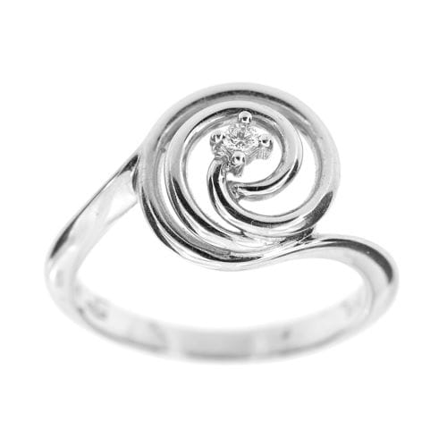 Bague 53 Bliss - Bague solitaire en or blanc 18 kt avec diamant 0,05 ct 58 Facettes 16113