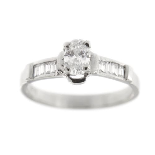 Bague 54 Bague - diamants 0,68 ct en or blanc 18 kt 58 Facettes 1608