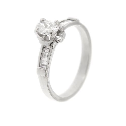 Bague 54 Bague - diamants 0,68 ct en or blanc 18 kt 58 Facettes 1608
