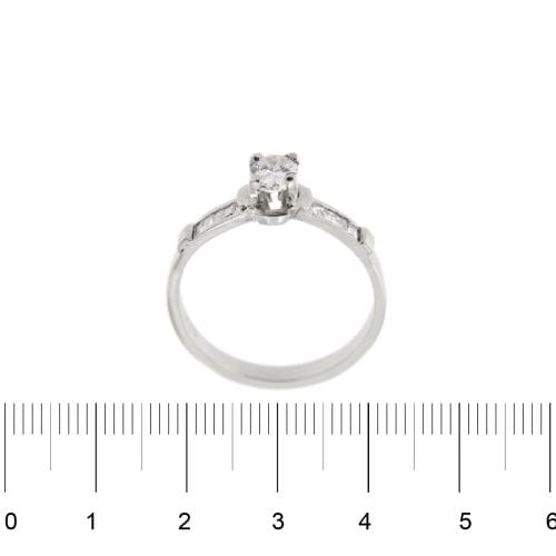 Bague 54 Bague - diamants 0,68 ct en or blanc 18 kt 58 Facettes 1608