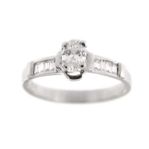 Bague 54 Bague - diamants 0,68 ct en or blanc 18 kt 58 Facettes 1608
