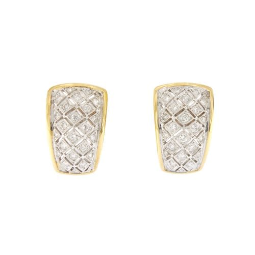Boucles d'oreilles Boucles d’oreilles puces - Diamants taille brillant en or blanc et or jaune 18 kt 58 Facettes 22616