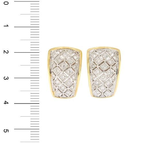 Boucles d'oreilles Boucles d’oreilles puces - Diamants taille brillant en or blanc et or jaune 18 kt 58 Facettes 22616