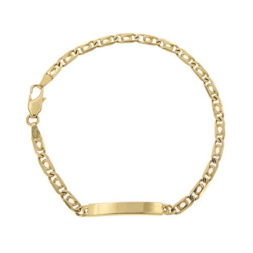 Bracelet Bracelet homme maille œil de tigre en or jaune 18 ct avec plaque 58 Facettes 25474