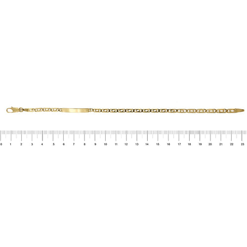 Bracelet Bracelet homme maille œil de tigre en or jaune 18 ct avec plaque 58 Facettes 25474