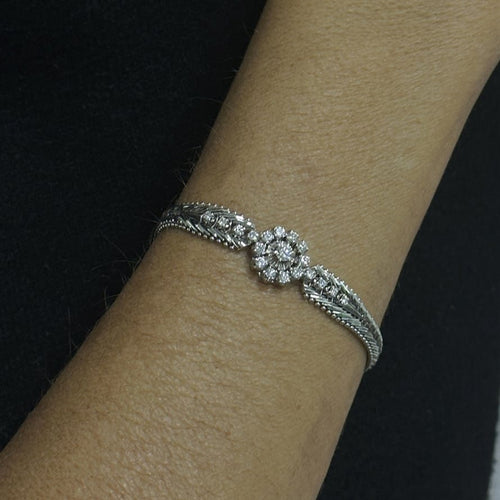 Bracelet Bracelet vintage en or blanc 14 ct et diamants 0,89 ct 58 Facettes 34760