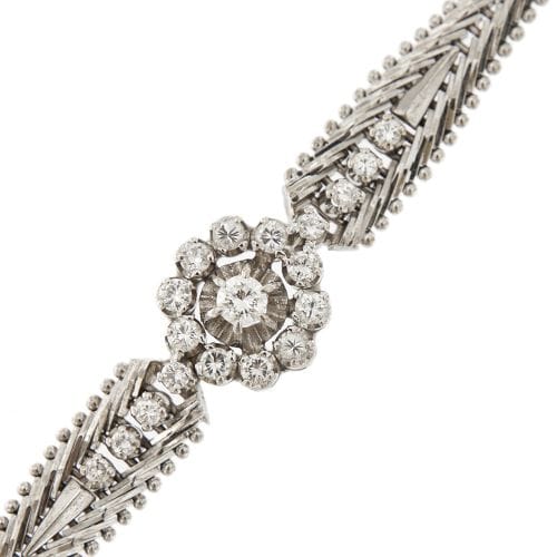 Bracelet Bracelet vintage en or blanc 14 ct et diamants 0,89 ct 58 Facettes 34760