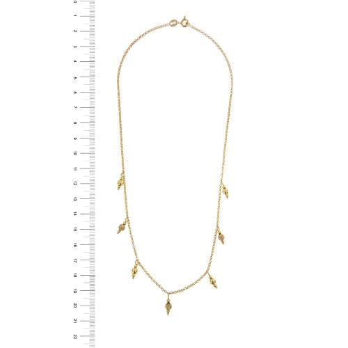 Collier Collier - chaîne maille rolò en or jaune 18 ct avec pampilles 58 Facettes 22973