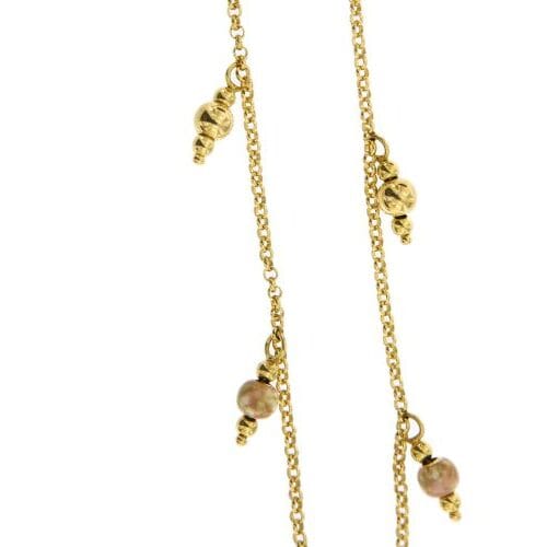 Collier Collier - chaîne maille rolò en or jaune 18 ct avec pampilles 58 Facettes 22973