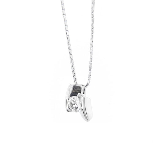 Collier Collier point de lumière - Diamant 0,45 ct en or blanc 18 ct 58 Facettes 11146