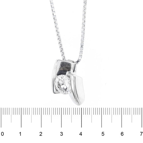 Collier Collier point de lumière - Diamant 0,45 ct en or blanc 18 ct 58 Facettes 11146