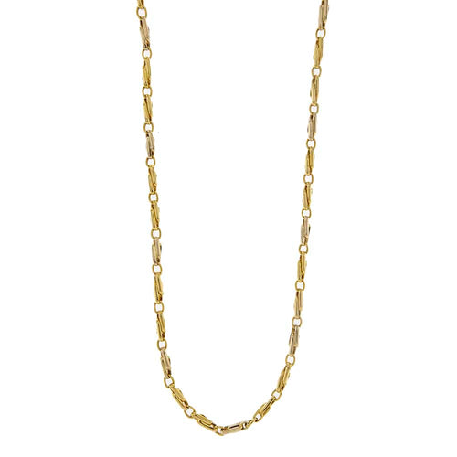 Collier Collier homme - Chaîne maille œil de tigre en or jaune et blanc 18 ct 58 Facettes 29660