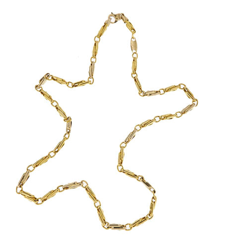 Collier Collier homme - Chaîne maille œil de tigre en or jaune et blanc 18 ct 58 Facettes 29660