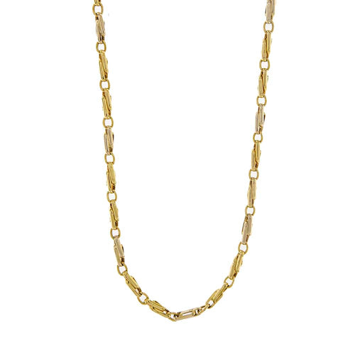 Collier Collier homme - Chaîne maille œil de tigre en or jaune et blanc 18 ct 58 Facettes 29660