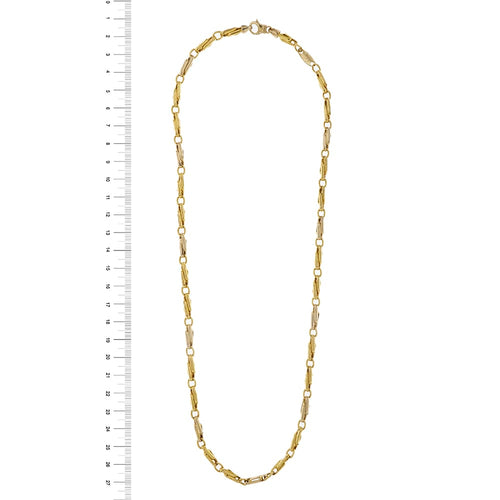 Collier Collier homme - Chaîne maille œil de tigre en or jaune et blanc 18 ct 58 Facettes 29660