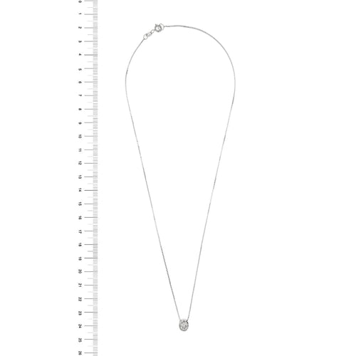 Collier Collier point lumineux avec diamant 0,50 ct en or blanc 18 ct 58 Facettes 22378