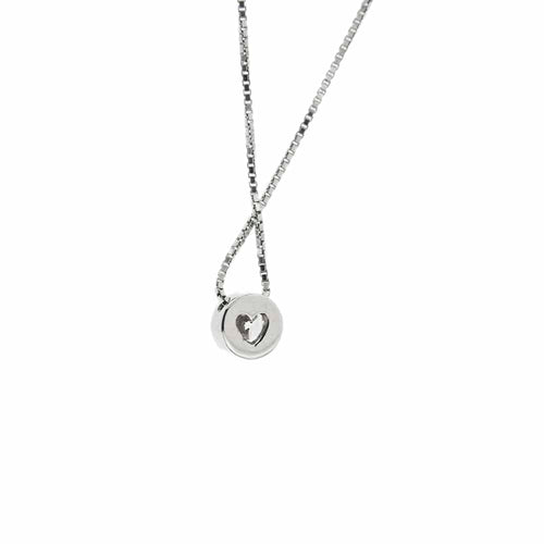 Collier Collier point lumineux avec diamant 0,50 ct en or blanc 18 ct 58 Facettes 22378