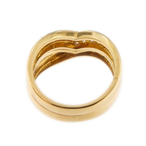 Bague 54 Bague double en V en or jaune 18 ct et diamants 58 Facettes 32483