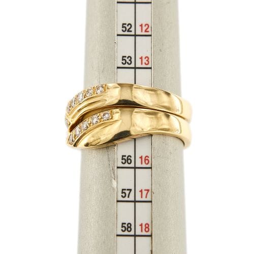Bague 54 Bague double en V en or jaune 18 ct et diamants 58 Facettes 32483