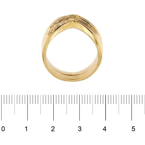 Bague 54 Bague double en V en or jaune 18 ct et diamants 58 Facettes 32483