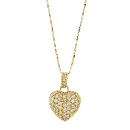 Collier Unoaerre - Collier maille vénitienne avec pendentif cœur en or jaune et diamants 58 Facettes 32739