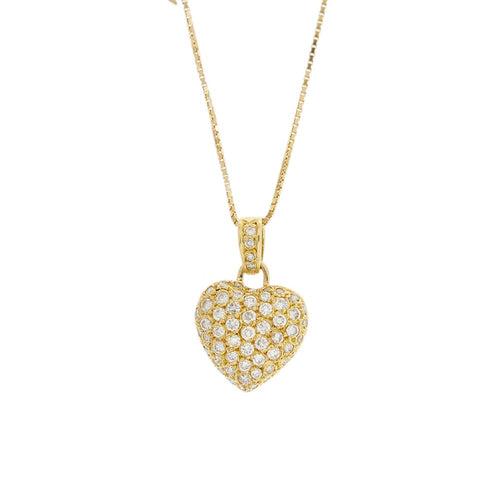 Collier Unoaerre - Collier maille vénitienne avec pendentif cœur en or jaune et diamants 58 Facettes 32739