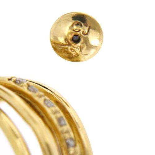 Boucles d'oreilles Boucles d’oreilles créoles ouvertes en or jaune 18 ct et diamants 58 Facettes 27191