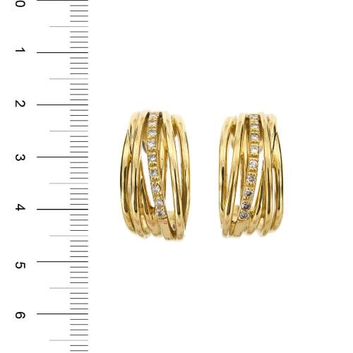 Boucles d'oreilles Boucles d’oreilles créoles ouvertes en or jaune 18 ct et diamants 58 Facettes 27191