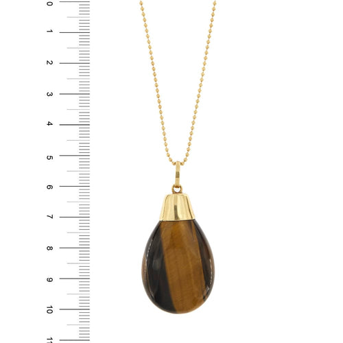 Collier Collier - pendentif œil de tigre en or jaune 18 carats 58 Facettes 35055