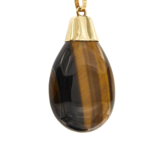 Collier Collier - pendentif œil de tigre en or jaune 18 carats 58 Facettes 35055