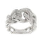 Bague Bague maille gourmette en or blanc 18 ct et diamants 58 Facettes 35796