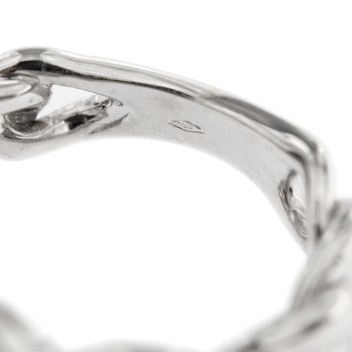 Bague Bague maille gourmette en or blanc 18 ct et diamants 58 Facettes 35796