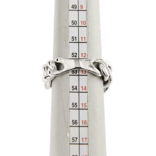 Bague Bague maille gourmette en or blanc 18 ct et diamants 58 Facettes 35796