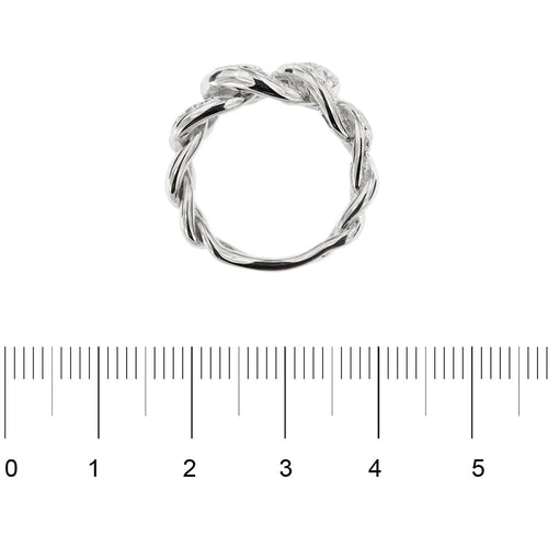 Bague Bague maille gourmette en or blanc 18 ct et diamants 58 Facettes 35796