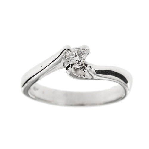 Bague 52 Bague solitaire - diamant 0,14 ct en or blanc 18 ct 58 Facettes 31624