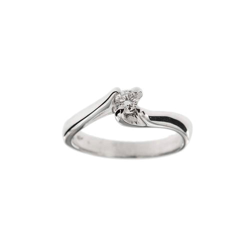 Bague 52 Bague solitaire - diamant 0,14 ct en or blanc 18 ct 58 Facettes 31624
