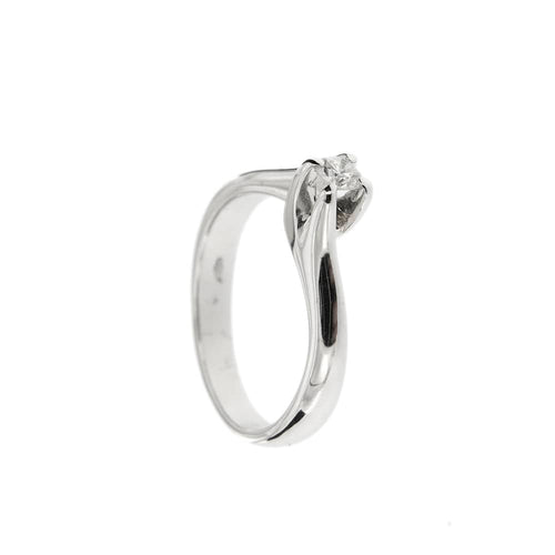 Bague 52 Bague solitaire - diamant 0,14 ct en or blanc 18 ct 58 Facettes 31624