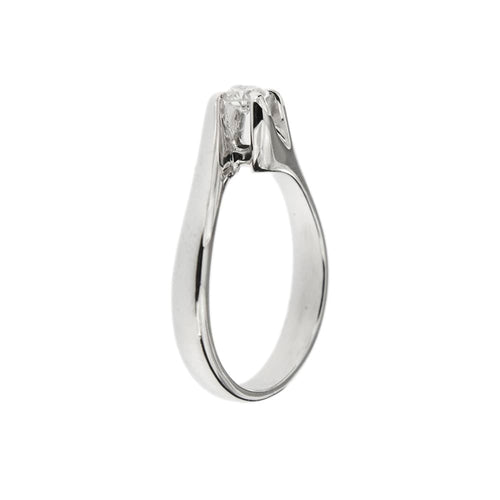 Bague 52 Bague solitaire - diamant 0,14 ct en or blanc 18 ct 58 Facettes 31624